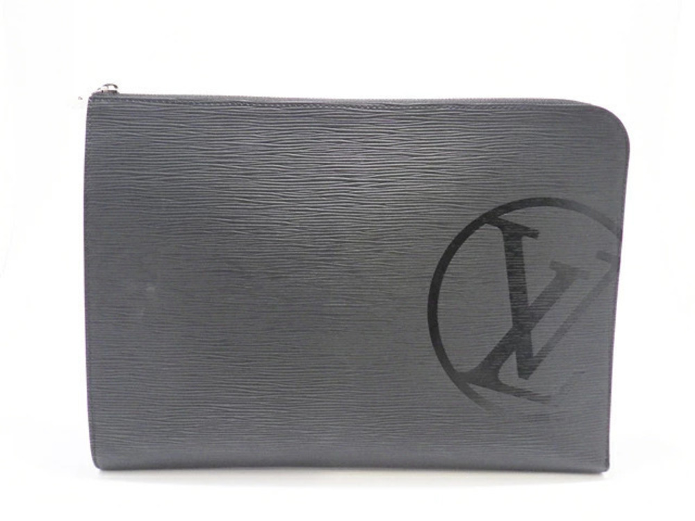 LOUIS VUITTON Bag Pochette Jour Clutch Epi Noir Black